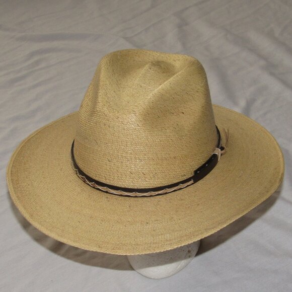 Mexican Giveaways Handmade Palm Straw Cowboy Western Hat Men's sz Small - Picture 1 of 4